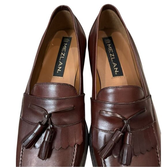 New Mezlan E2391 Cognac Men\'s Leather Dress Shoes Loafers 8.5 main image 4